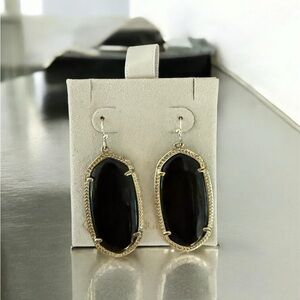 Kendra Scott Black and Gold Statement Earrings